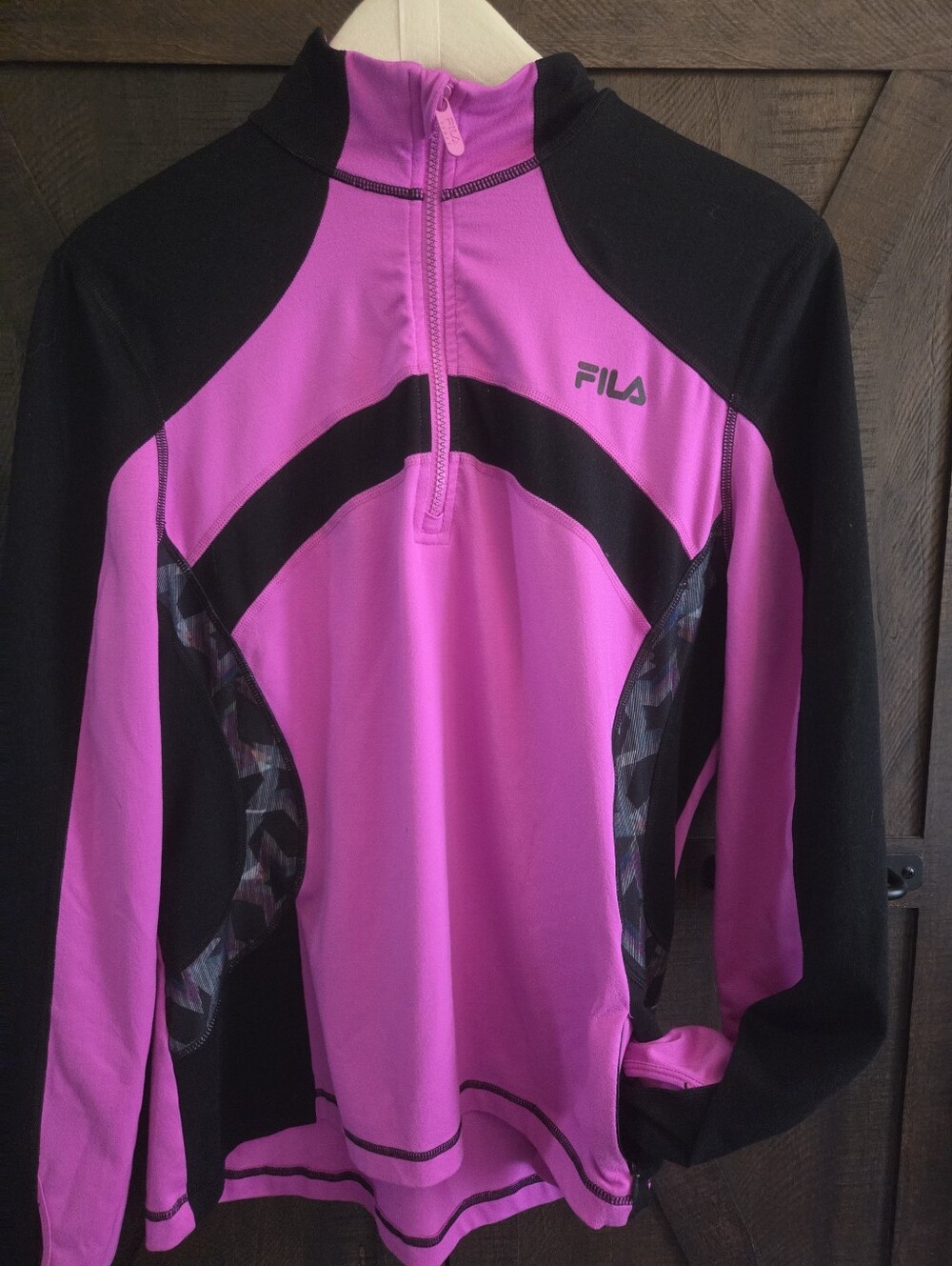 FILA Women's Pink & Black Long-Sleeve Performance Jacket